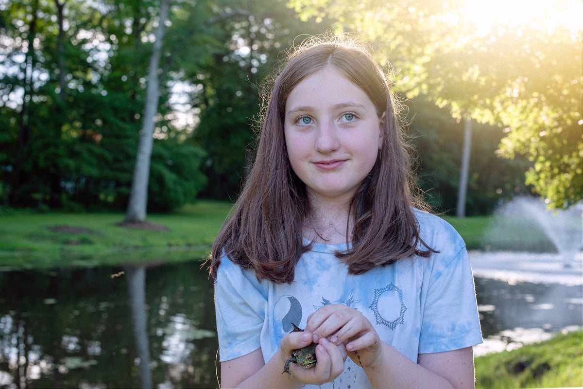 A Hexagon Academy student exploring outdoors in the Greater Manassas area